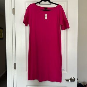 Talbots Shift Dress with Eyelet Sleeves Size Medium